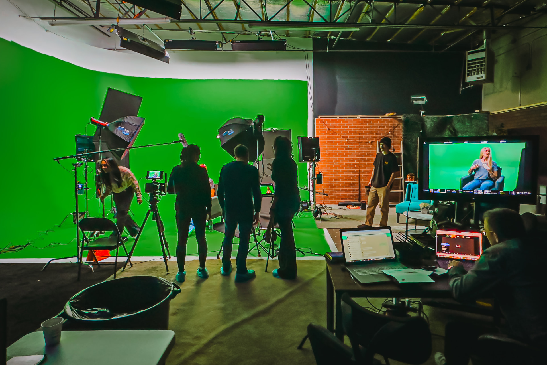 Green screen production in the studio