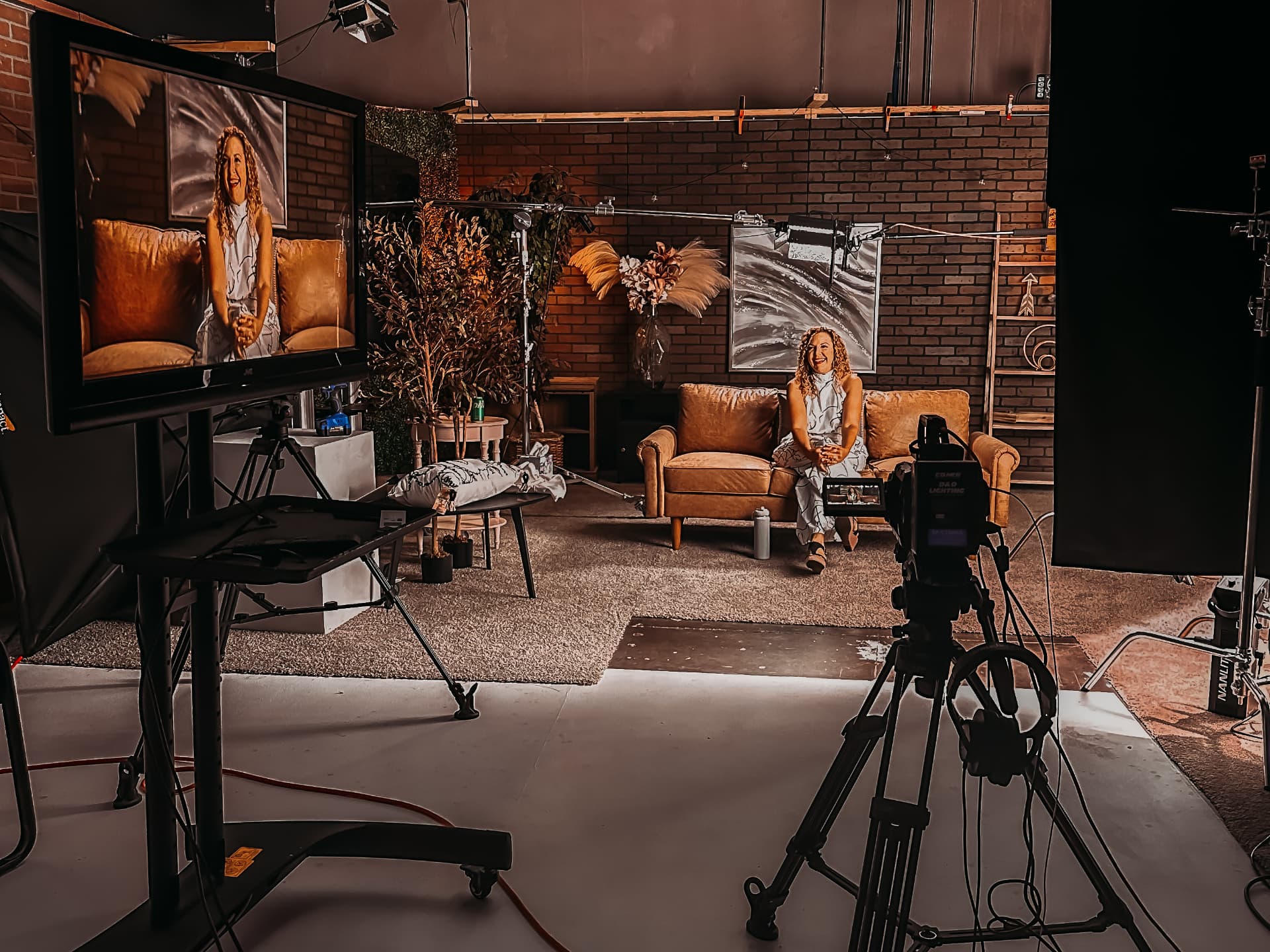 Living room set build in the studio
